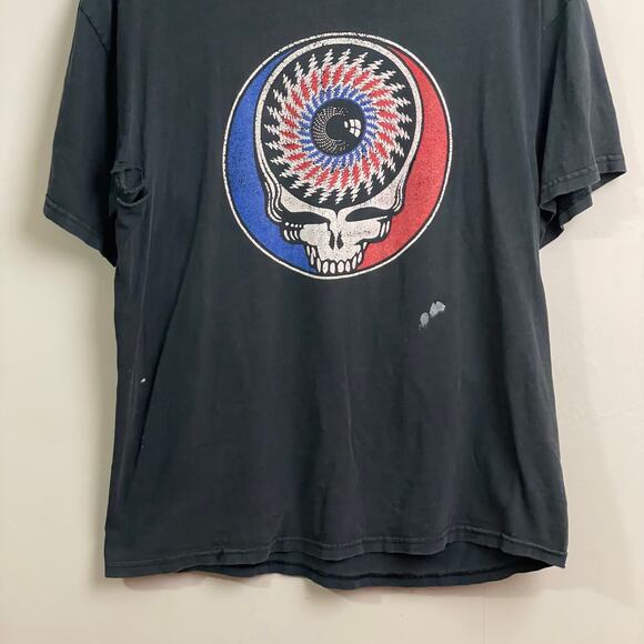 Y2K Vintage Gildan L short sleeve T-shirt eye skull Grateful Dead band tee black - Picture 3 of 11